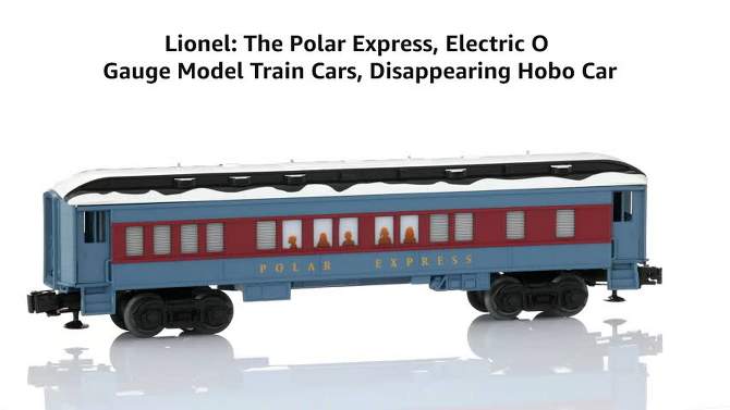 Lionel Trains The Polar Express Dinning Car Electric O Gauge Model Holiday Train Car with Interior Illumination and Operating Couplers, 2 of 6, play video