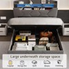 Lift Up Storage Bed Frame, Upholstered Platform Bed with Led Lights & Hydraulic Storage - 3 of 4
