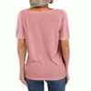 Imily Bela Womens T Shirt Deep V Neck Short Sleeve Casual Fit Basic Fashion Top - 2 of 3