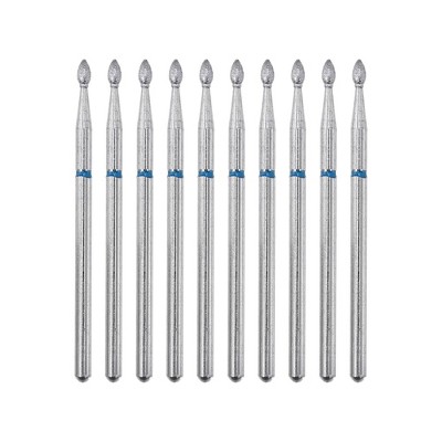 Unique Bargains Emery Nail Drill Bits Set for Acrylic Nails 3/32 Inch Nail Art Tools 44.1mm Length Blue 10 Pcs