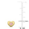 EVERLY JEWELRY | Yellow Plated Sterling Silver Pink Enamel Heart Stud Earrings - 3 of 4