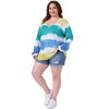 Agnes Orinda Women's Plus Size Tie Dye V-Neck Long Sleeve Casual Outfits T-shirts - 3 of 4