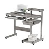 Vynxaria Complete Computer Workstation Desk - Grey, Heavy-duty MDF/PVC Laminate, Scratch-resistant Steel Legs, Keyboard/CPU Shelves, Utility Drawer - 3 of 4