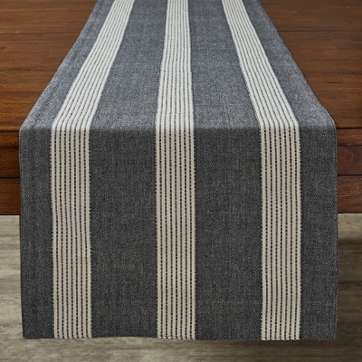 Split P Graphite Stripe Table Runner - 72"L - Gray