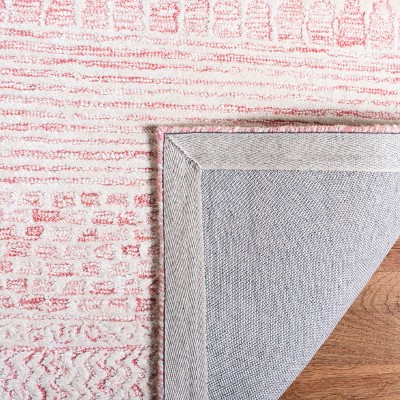 Light Pink Ivory Hand-Tufted Wool Viscose 4' x 6' Rug
