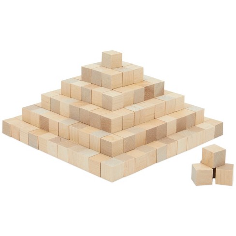 Bright Creations 250 Pack Unfinished Wood Cubes for Crafts, 3/4 In Wooden  Block Set