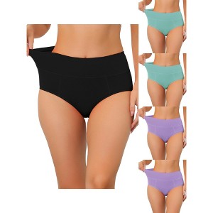 Allegra K Women's Plus Size High Waist Available 5 Packs Tummy Control Briefs - 1 of 4