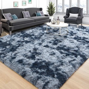 LOVEVOOK Large Area Rugs for Living Room Bedroom, 10x14 Feet Black Fluffy Shag Rugs, Modern Indoor Floor Carpet for Home Decor Aesthetic - 1 of 4