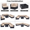 Tangkula 10PCS Rattan Furniture Set Outdoor Wicker Sofa Table Cushioned Seat Patio - 4 of 4