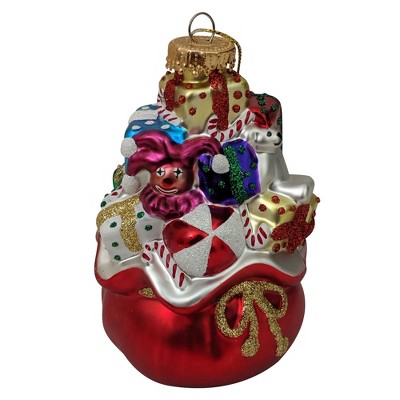 Christmas by Krebs 4" Red and Silver Santa Bag Figurine Christmas Ornament