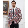 Men's Printed Blazer Casual Slim Fit One Button Sports Coat Festival Party Jacket - 2 of 4