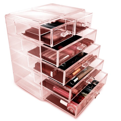 Cosmetic Makeup And Jewelry Storage Case Display (4 Large/2 Small Drawers) : Target