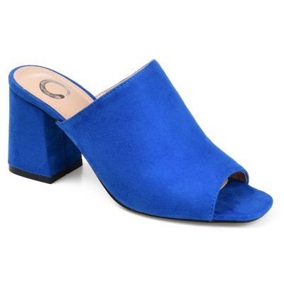 Journee Collection Womens Adelaide Peep Toe Slip On Block Heel Sandals