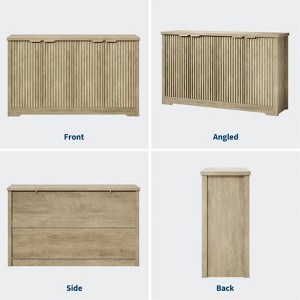 Fluted Buffet Sideboard Cabinet with Storage,2/4 Doors & Adjustable Shelf,Handle,Spacious Tabletop,Modern Wood Coffee Bar Console Table for Dining - 1 of 4
