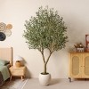 DR.Planzen 7ft Artificial Olive Tree with Oversized 15/18-inch White Planter, Large Faux Olive Tree for Indoor/Outdoor Office Home D¨¦cor - 3 of 4