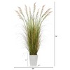 Nearly Natural 74-in Grass Artificial Plant in White Metal Planter - 2 of 4