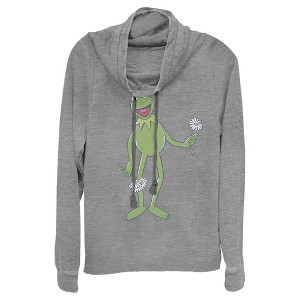 Juniors Womens The Muppets Flower Power Cowl Neck Sweatshirt - 1 of 4