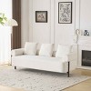 78 Inch Modern Sofa for Living Room, 3-Seater Boucle Couch with Rolled Armrests and Pillows, Upholstered Sofa with Metal Legs-Coolbibila - 3 of 4