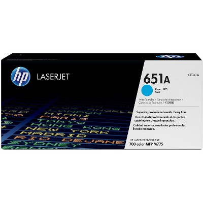 HP Inc. 651A Cyan Original LaserJet Toner Cartridge, ~16,000 pages, CE341A