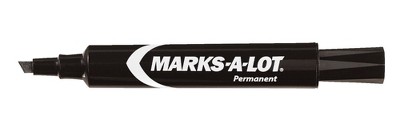 Marks-A-Lot Permanent Marker, Large Desk-Style, Bullet Tip, 1 Black Marker  (24878)