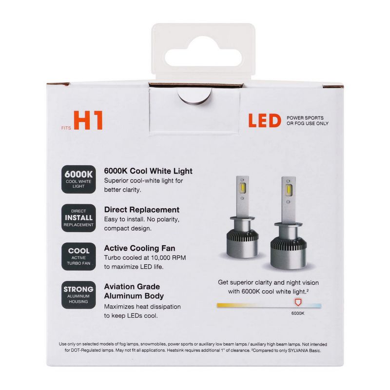 Sylvania H1 LED Powersport Headlight Bulbs for Off-Road Use or Fog Lights - 2 Pack, 2 of 8
