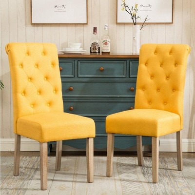 NicBex Set of 2 Elegant Tufted Dining Chair with Solid Wood Frame,Upholstered Armless Chairs for Kitchen,Living Room