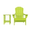 WestinTrends Malibu HDPE Outdoor Patio Folding Poly Adirondack Chair with Side Table (2-Piece Set) - 3 of 4