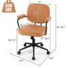 Costway PU Leather Office Chair Adjustable Swivel Leisure Desk Chair w/ Armrest - 3 of 4