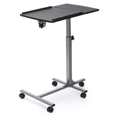 Tangkula Mobile Laptop Stand on Wheels Height Adjustable Overbed Sofa Side Table