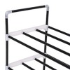 vidaXL Shoe Rack Black Metal and Plastic Medium Shoe Rack Rectangular - 4 of 4