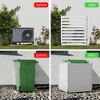 LOVMOR 38"W X 42"H Air Conditioner Fence Panels, 2 Panels Privacy Fence for Outside Privacy Screens Trash Can Enclosure with Metal Stake,Trash Can Screen Fence Pool Equipment Fence, Wood - 3 of 4