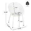Christopher Knight Home Jaron Outdoor Modern Minimalistic Metal and Polypropylene Dining Chair (Set of 2) - 3 of 4