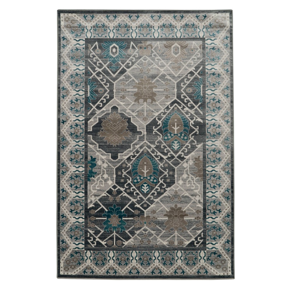 5'x7'6in Vintage Collection Belouch Rug Gray/Blue - Linon