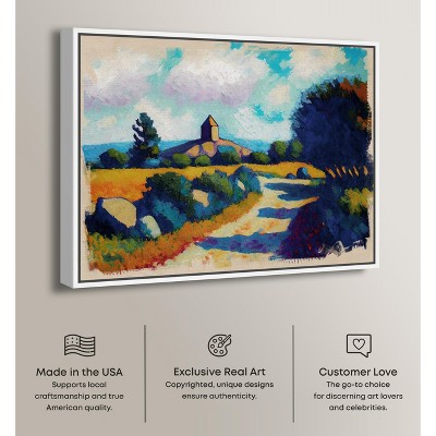 Rustic Chic Farmhouse Landscape Canvas Wall Art, 25" x 31", White Frame