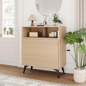 Gustowave Recessed Storage Cabinet, Sideboard With Storage And Adjustable Shelves - 1 of 4