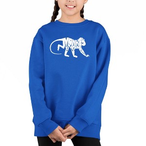 LA Pop Art Monkey Business - Girl's Word Art Crewneck Sweatshirt - 1 of 3