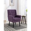 29.5"Modern Soft Velvet Material Ergonomics Accent Chair,Purple - 2 of 4