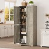 70" White Tall Kitchen Pantry Cabinet with 4 Doors and Adjustable Shelves, Freestanding Storage Cabinet for Bathroom, Dining Room, Living Room - 4 of 4