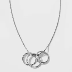Pendant Ring Statement Necklace - A New Day™ Silver