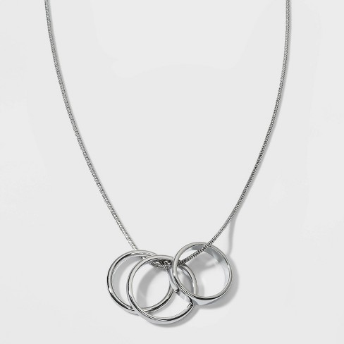 Pendant Ring Statement Necklace - A New Day™ Silver - image 1 of 3