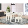 HomeStock 3-Piece Linen White Finish Rectangular Solid Wood Top With Butterfly Leaf Dining Table Set - 2 of 4