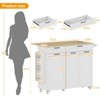Rolling Kitchen Island with Power Outlet & Drop Leaf, Kitchen Island Cart with Trash Storage Cabinet - 2 of 4