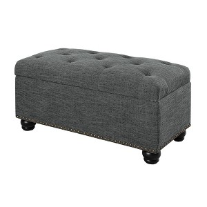 Breighton Home Designs4Comfort 7th Avenue Storage Ottoman Light Charcoal Gray Fabric - 1 of 4