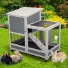 AZL1 Life Concept Pet Crates and Houses Outdoor Bunny Cage with Waterproof Roof and Ventilation Skylight Design, Gray, 37.01"*24.61"*36.22" - 2 of 4