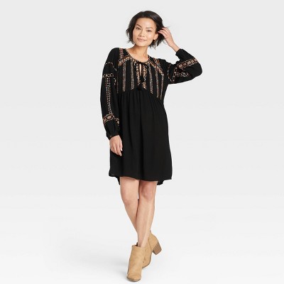Women's Long Sleeve Embroidered Dress - Knox Rose™