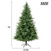 NAYSAYE 7FT PE PVC Mixed Artificial Christmas Tree Hinged Design with Dense Branches and Metal Stand for Holiday Home Decor, Green, 51.2"*51.2"*82.6" - 3 of 4