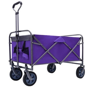 BEAFUP Foldable Utility Wagon Cart with 4 All-Terrain Wheels & 150lbs Capacity | Portable Folding Wagon for Camping,Beach,Shopping,Picnics - 1 of 4