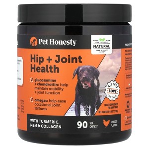 Pet Honesty Hip & Joint Health - Dog Joint Supplement Support for Dogs | Glucosamine Chondroitin, MSM, Turmeric - Glucosamine for Dogs Soft Chews - - 1 of 2