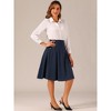 INSPIRE CHIC Women's High Waist Button Decor Vintage Pleated Flared Midi Skirt - 2 of 4