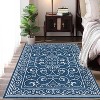 Washable Modern Area Rug, Rubber Backing Low Pile Foldable Carpet for Bedroom, Living Room, Study - 3 of 4